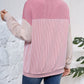 Color Block Round Neck Long Sleeve Sweatshirt