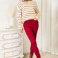 Double Take Striped Boat Neck Sweater