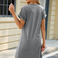 Heathered Round Neck Short Sleeve Dress