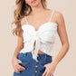 BiBi Ruffled Smocked Ribbon Detail Cami