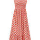 Smocked Printed Square Neck Sleeveless Dress