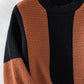 Color Block Round Neck Long Sleeve Sweater