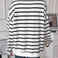 Striped Round Neck Long Sleeve Sweatshirt