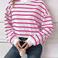 Striped Round Neck Long Sleeve Sweatshirt