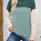 Color Block Round Neck Long Sleeve Sweatshirt