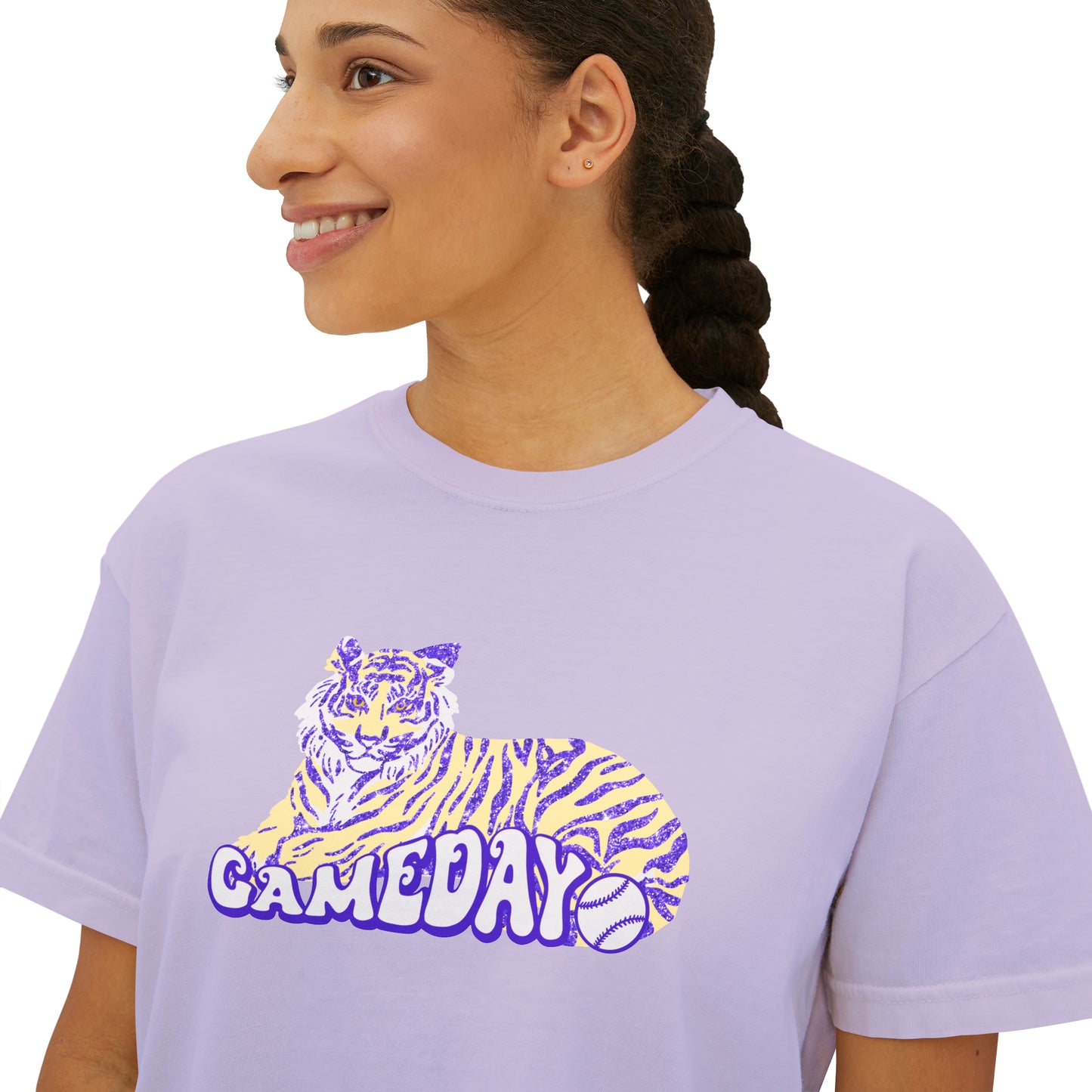 Tiger Gameday Comfort Colors Boxy Crop