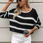 Striped Round Neck Long Sleeve Sweater