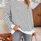 Striped Round Neck Long Sleeve Sweatshirt