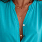 Half Button Notched Half Sleeve Blouse