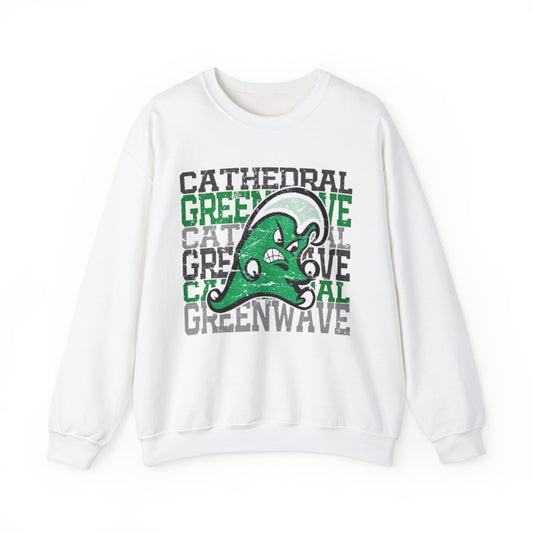 Cathedral Greenwave Stack w/ Mascot - Gildan Adult Sweatshirt