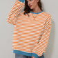 Contrast Striped Long Sleeve Sweatshirt