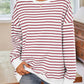 Striped Round Neck Long Sleeve Sweatshirt