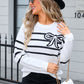 Striped Round Neck Long Sleeve Sweater