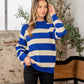 Sew In Love Full Size Contrast Striped Round Neck Sweater