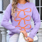 Bow Graphic Round Neck Long Sleeve Sweater