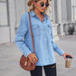 Collared Neck Dropped Shoulder Denim Top