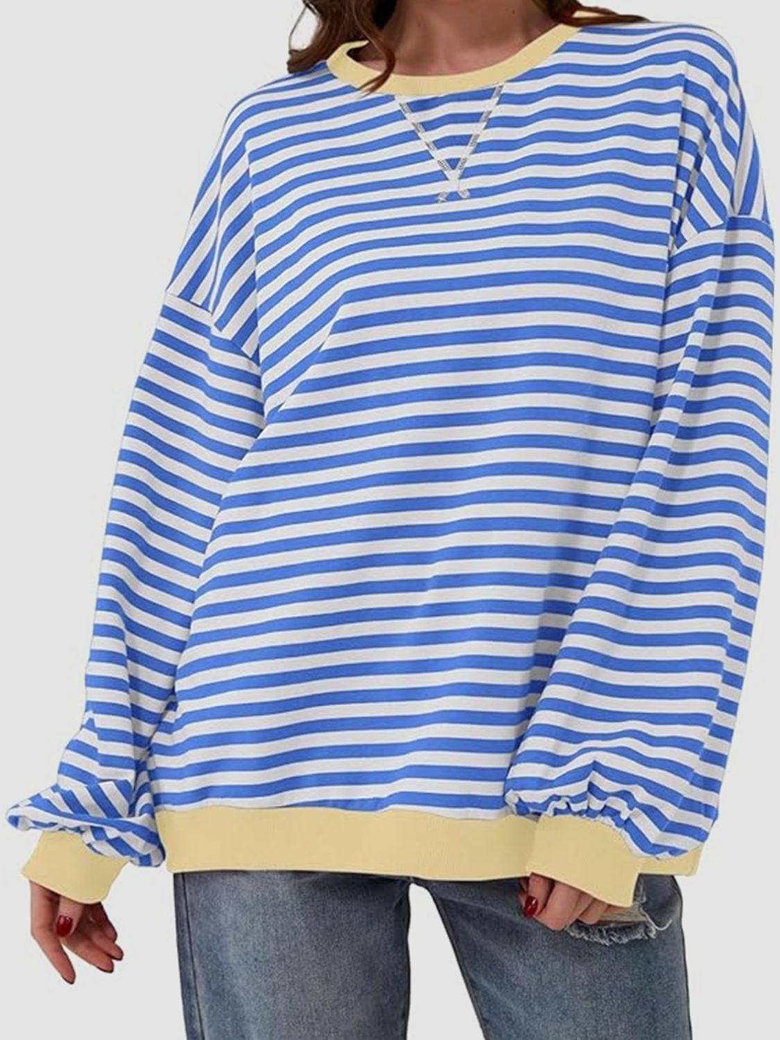 Striped Round Neck Long Sleeve T-Shirt