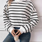 Striped Round Neck Long Sleeve Sweatshirt