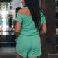 Single Shoulder Short Sleeve Romper