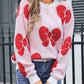 Bow Round Neck Dropped Shoulder Sweater