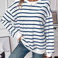 Striped Round Neck Long Sleeve Sweatshirt