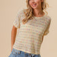 BiBi Striped Popcorn Knit Top