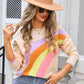 Rainbow Round Neck Long Sleeve Sweater