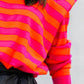 Striped Round Neck Long Sleeve Knit Top