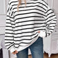 Striped Round Neck Long Sleeve Sweatshirt