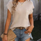 Pocketed Round Neck Cap Sleeve Sweater