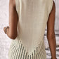 Openwork Round Neck Knit Vest