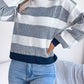 Striped Turtleneck Long Sleeve Sweater