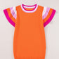 Color Block Round Neck Knit Top