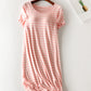 Striped Round Neck Short Sleeve Dress