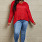 Heimish By The Fire Full Size Draped Detail Knit Sweater