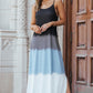 Slit Color Block Scoop Neck Maxi Cami Dress