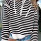 Striped Half Zip Long Sleeve Sweater