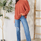 BOMBOM Drop Shoulder Long Sleeve Blouse with Pockets