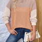 Color Block Round Neck Long Sleeve Sweatshirt