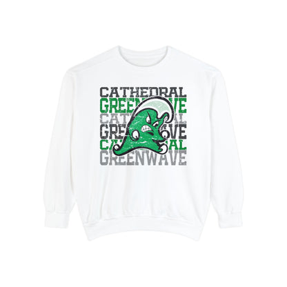 Cathedral GreenWave Stack w/ Mascot - CC Adult Sweatshirt