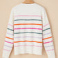 Striped Round Neck Dropped Shoulder Sweater