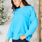 Zenana Round Neck Long Sleeve Sweater with Pocket