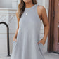 Gray Crisscross Cut-out Back Knit Sleeveless Dress