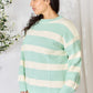 Sew In Love Full Size Contrast Striped Round Neck Sweater