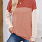 Color Block Round Neck Long Sleeve Sweatshirt