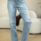 Judy Blue Full Size High Waist Distressed Straight Jeans