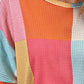 Color Block Round Neck Half Sleeve Top