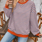 Contrast Striped Long Sleeve Sweatshirt