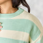 Sew In Love Full Size Contrast Striped Round Neck Sweater