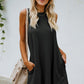 Gray Crisscross Cut-out Back Knit Sleeveless Dress